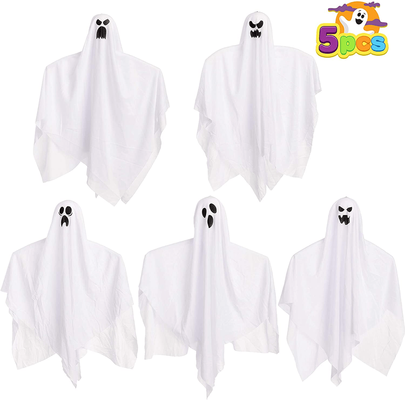 17.7" Halloween Hanging Ghosts (5 Pack) for Halloween Party Decoration, Cute Flying Ghost for Front Yard Patio Lawn Garden Party Décor and Holiday Halloween Hanging Decorations Arts & Entertainment > Party & Celebration > Party Supplies 3 years and up Default Title  