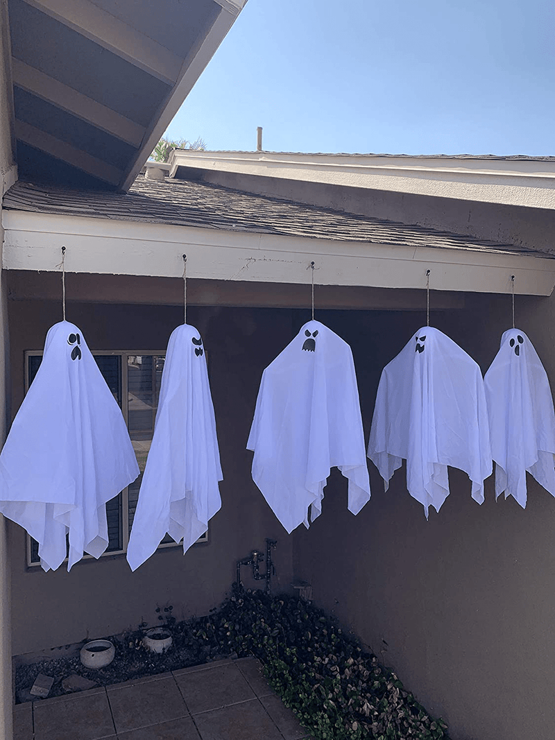 17.7" Halloween Hanging Ghosts (5 Pack) for Halloween Party Decoration, Cute Flying Ghost for Front Yard Patio Lawn Garden Party Décor and Holiday Halloween Hanging Decorations Arts & Entertainment > Party & Celebration > Party Supplies 3 years and up   
