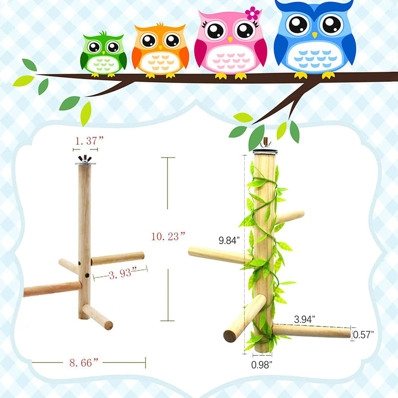 Bonaweite 2 PCS 8" Bird Perches Stand for Cage Parrot Perch Climbing Tree Toy Birdcage Decor Wood Laddered Platform Play Gym Stand Exercise Training Toys for Small Medium Cockatiels Parrotlets Finch Animals & Pet Supplies > Pet Supplies > Bird Supplies Bonaweite   