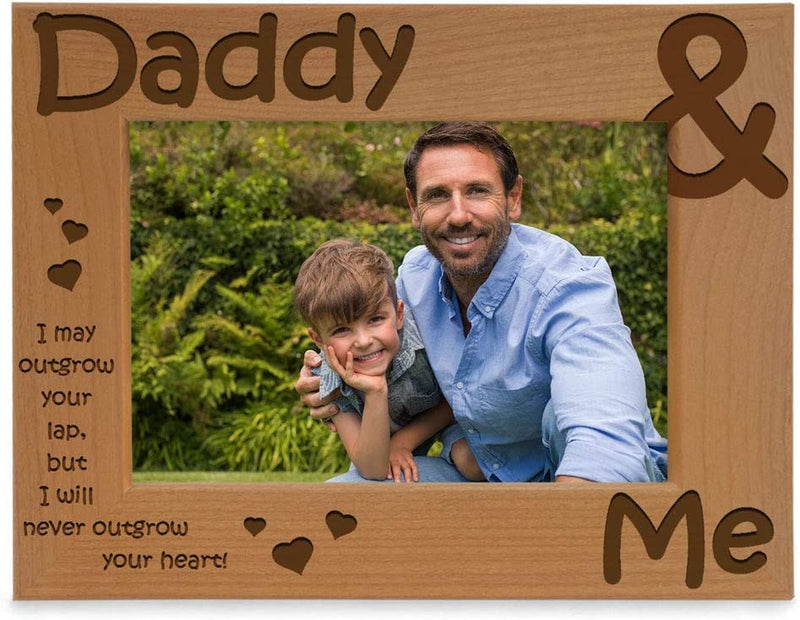 KATE POSH - Daddy & Me - I May Outgrow Your Lap, but I Will Never Outgrow Your Heart - Picture Frame (5X7 - Vertical) Home & Garden > Decor > Picture Frames KATE POSH 4x6-Horizontal  