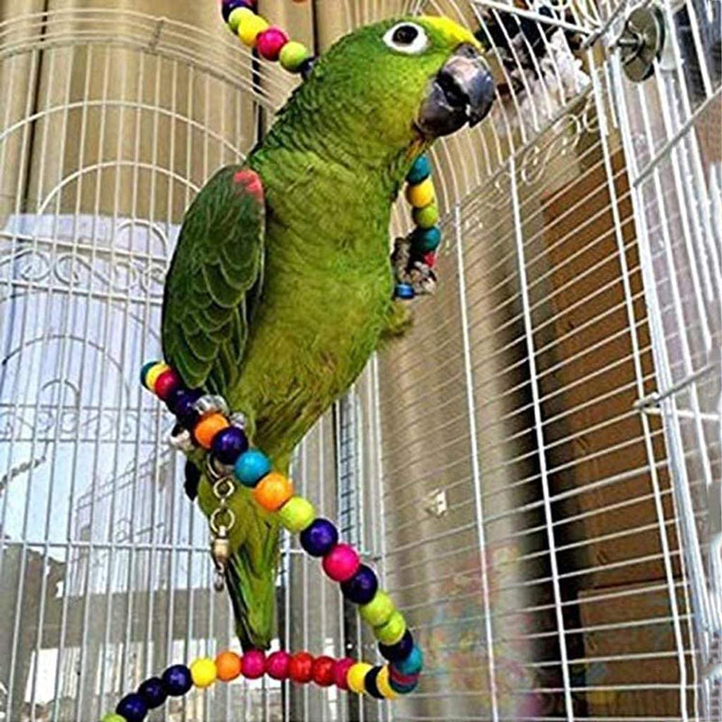 Bird Parrot Swing Chewing Toys, 8 Pack Bird Cage Toys -Hammock Swing Toy Hanging Bell for Small Parakeets Cockatiels, Conures, Macaws, Parrots, Finches