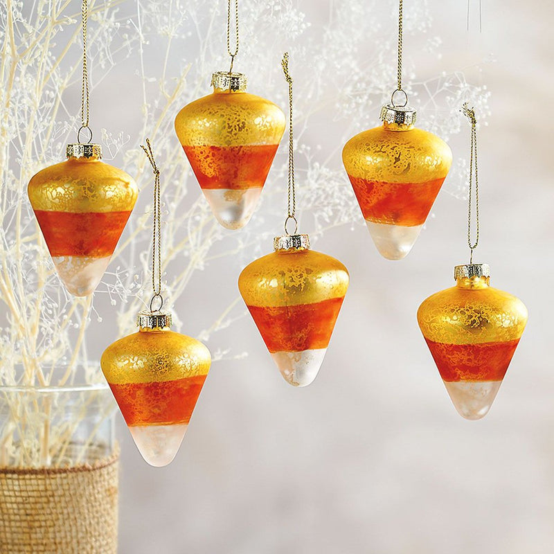 Glass Snowflake Christmas Ornaments - Set of 4 Holiday Tree Ornaments Home & Garden > Decor > Seasonal & Holiday Decorations Current Candy Corn  