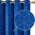 Deconovo Blackout Curtains Gold Diamond Foil Print Black, 52W X 84L Inch, Thermal Insulated Room Darkening Sun Blocking Grommet Curtain Panels for Living Room Set of 2 Home & Garden > Decor > Window Treatments > Curtains & Drapes Deconovo Royal Blue 52W x 108L Inch 