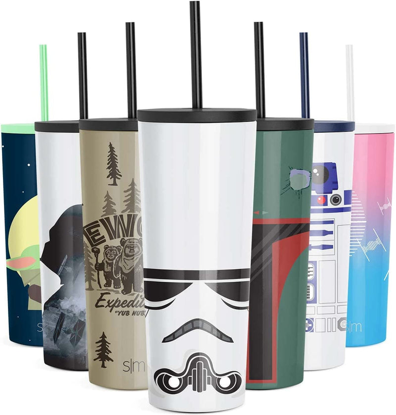 Simple Modern Star Wars Character Insulated Tumbler Cup with Flip Lid and Straw Lid | Reusable Stainless Steel Water Bottle Iced Coffee Travel Mug | Classic Collection | 24Oz Boba Fett Bonds Home & Garden > Kitchen & Dining > Tableware > Drinkware Simple Modern SW-Stormtrooper 24oz Tumbler 