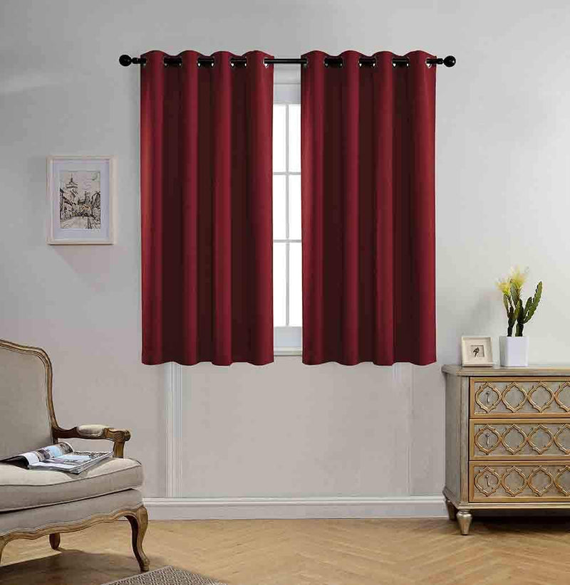 Miuco Room Darkening Texture Thermal Insulated Blackout Curtains for Bedroom 1 Pair 52X63 Inch Black Home & Garden > Decor > Window Treatments > Curtains & Drapes MIUCO Burgundy 52x63 inch 