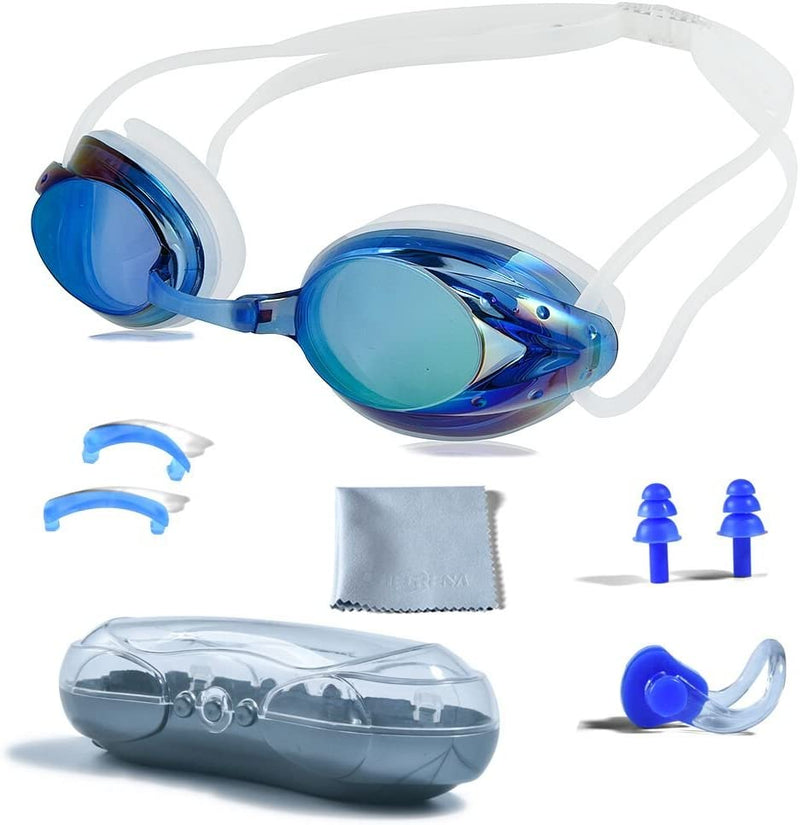 Swimming Goggles, PHELRENA Professional Swim Goggles anti Fog UV Protection No Leaking for Adult Men Women Kids Sporting Goods > Outdoor Recreation > Boating & Water Sports > Swimming > Swim Goggles & Masks MAI SI TE Blue  