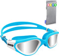 Kids Swim Goggles, OMID Comfortable Polarized Anti-Fog Swimming Goggles Age 6-14 Sporting Goods > Outdoor Recreation > Boating & Water Sports > Swimming > Swim Goggles & Masks OMID Polarized Silver - Blue Frame  