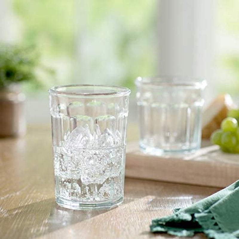 Le'Raze Set of 16 Durable Drinking Heavy Base Cups | Glassware Set Includes 8-21Oz Highball 8-14Oz Tumbler Glasses Ideal for Water, Clear Home & Garden > Kitchen & Dining > Tableware > Drinkware Le'raze   