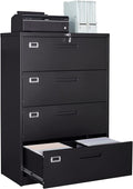 STANI Lateral File Cabinet with Lock, 3 Drawer Lateral Filing Cabinet, Metal Lateral File Cabinet for Home and Office, Metal Storage File Cabinet for Hanging Files Letter/Legal/F4/A4 Size Home & Garden > Household Supplies > Storage & Organization STANI Black 4 Drawer 