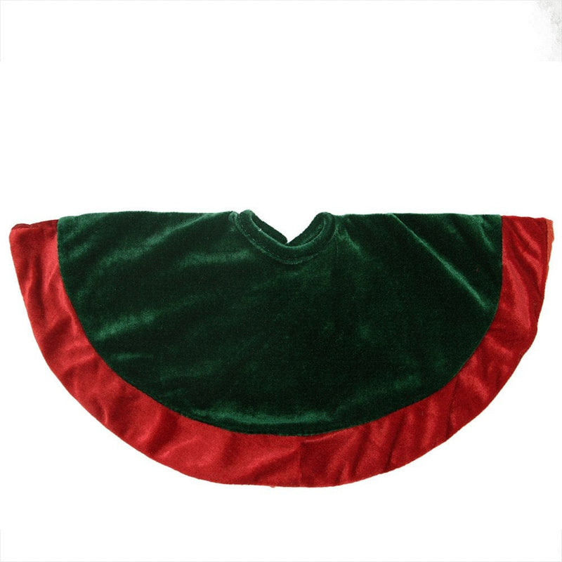 18" Green and Red round Mini Christmas Tree Skirt Home & Garden > Decor > Seasonal & Holiday Decorations > Christmas Tree Skirts Northlight   