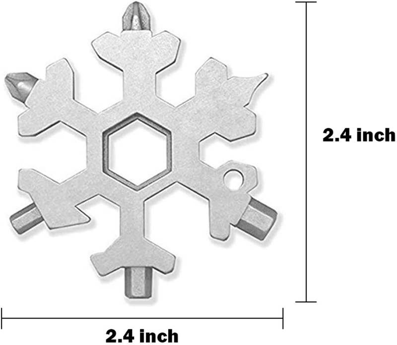 18 in 1 Snowflakes Multi Tool,Portable Stainless Steel Wrench,Bottle Opener,Flat Phillips Screwdriver Kit,Pocket Snowflakes Keychain Tool for Outdoor Camping,Travelling for Christmas Gift Sporting Goods > Outdoor Recreation > Camping & Hiking > Camping Tools Nocpek   