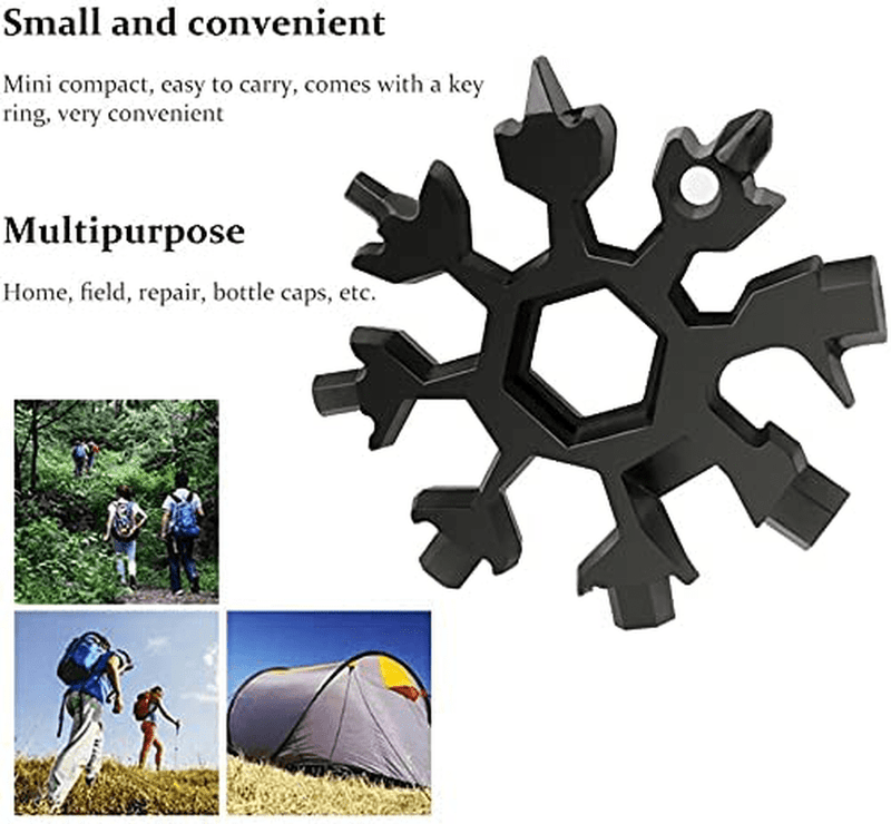 18-In-1 Stainless Steel Snowflake Keychain Multi-Tool Portable Keychain Screwdriver Bottle Opener Tool for Outdoor Camping Gift for Valentine'S Day, Birthday, and Happy New Year (Multi 6 PACK) Sporting Goods > Outdoor Recreation > Camping & Hiking > Camping Tools Boltigen   