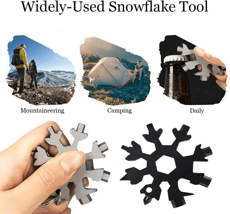 18-In-1 Stainless Steel Snowflake Keychain Multi-Tool Portable Keychain Screwdriver Bottle Opener Tool for Outdoor Camping Gift for Valentine'S Day, Birthday, and Happy New Year (Multi 6 PACK) Sporting Goods > Outdoor Recreation > Camping & Hiking > Camping Tools Boltigen   
