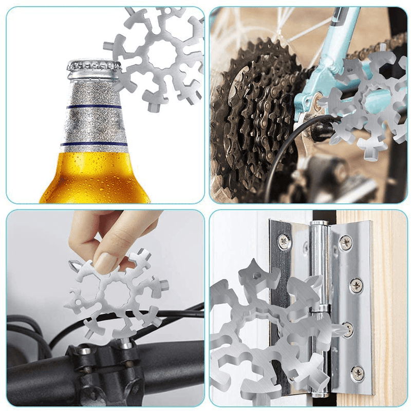 18-In-1 Stainless Steel Snowflake Multi-Tool Portable Screwdriver Bottle Opener Multi Tool for Outdoor Camping Christmas Gift Sporting Goods > Outdoor Recreation > Camping & Hiking > Camping Tools MuiSci   