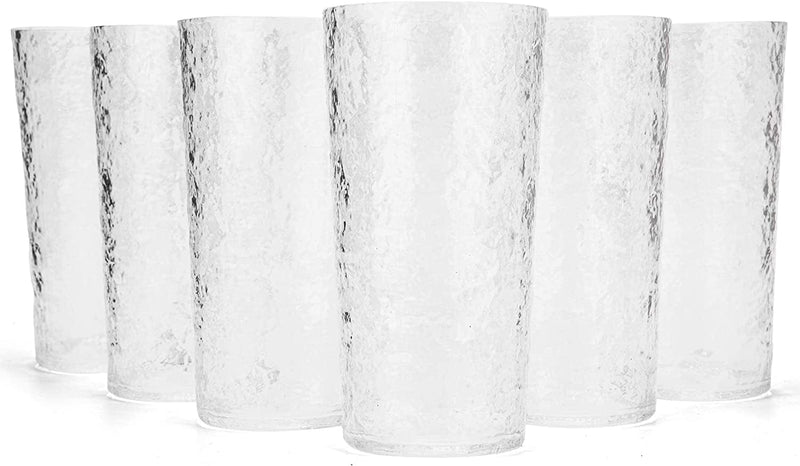 18-Ounce Acrylic Highball Glasses Plastic Tumbler, Set of 6 Blue Home & Garden > Kitchen & Dining > Tableware > Drinkware KX-WARE Clear 6 