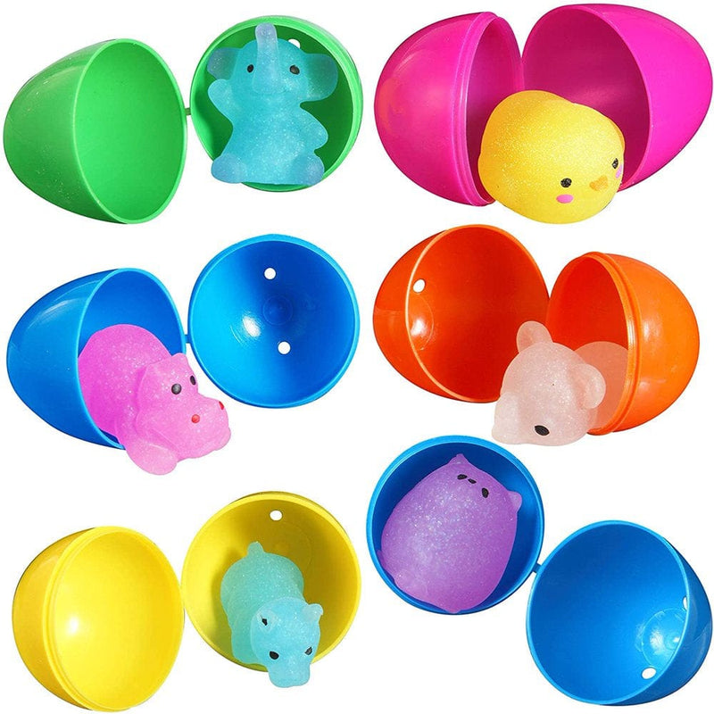 18 Pcs Mochi Squishy Prefilled Easter Eggs, Glitter Mochi Squishy Toys for Kids Easter Basket Stuffers Fillers, Easter Egg Party Favors, Easter Eggs Hunt Event Classroom Prize Supplies Arts & Entertainment > Party & Celebration > Party Supplies Kufutee   