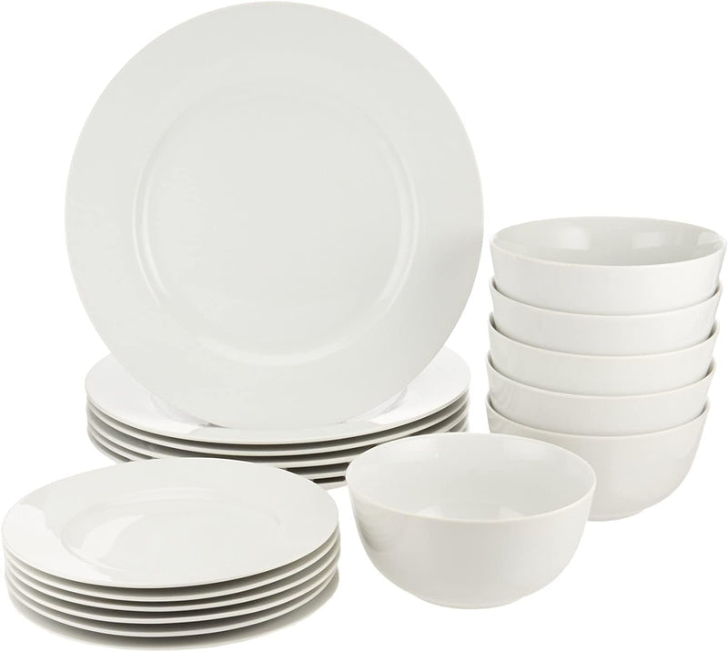 18-Piece Kitchen Dinnerware Set, Plates, Dishes, Bowls, Service for 6 - White Home & Garden > Kitchen & Dining > Tableware > Dinnerware KOL DEALS   