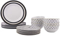 18-Piece Kitchen Dinnerware Set, Plates, Dishes, Bowls, Service for 6, White Porcelain Coupe Home & Garden > Kitchen & Dining > Tableware > Dinnerware KOL DEALS Modern Elegance  