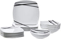18-Piece Kitchen Dinnerware Set - Square Plates, Bowls, Service for 6 - Modern Beams Home & Garden > Kitchen & Dining > Tableware > Dinnerware KOL DEALS Modern Beams  