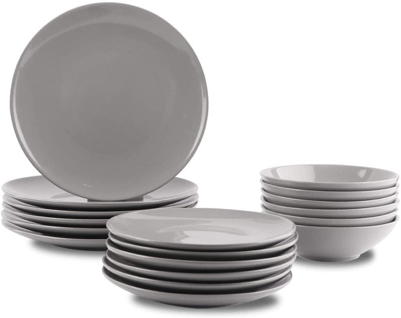 18-Piece Stoneware Dinnerware Set - Deep Teal, Service for 6 Home & Garden > Kitchen & Dining > Tableware > Dinnerware KOL DEALS Smokey Grey  