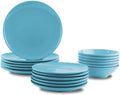 18-Piece Stoneware Dinnerware Set - Deep Teal, Service for 6 Home & Garden > Kitchen & Dining > Tableware > Dinnerware KOL DEALS Sky Blue  