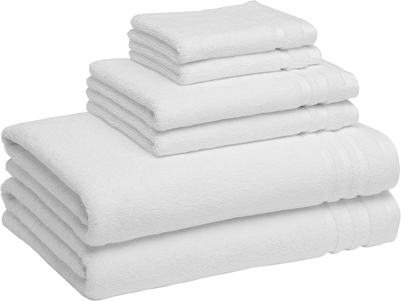 Cotton Bath Towels, Made with 30% Recycled Cotton Content - 2-Pack, White Home & Garden > Linens & Bedding > Towels KOL DEALS White 6-Piece Set 
