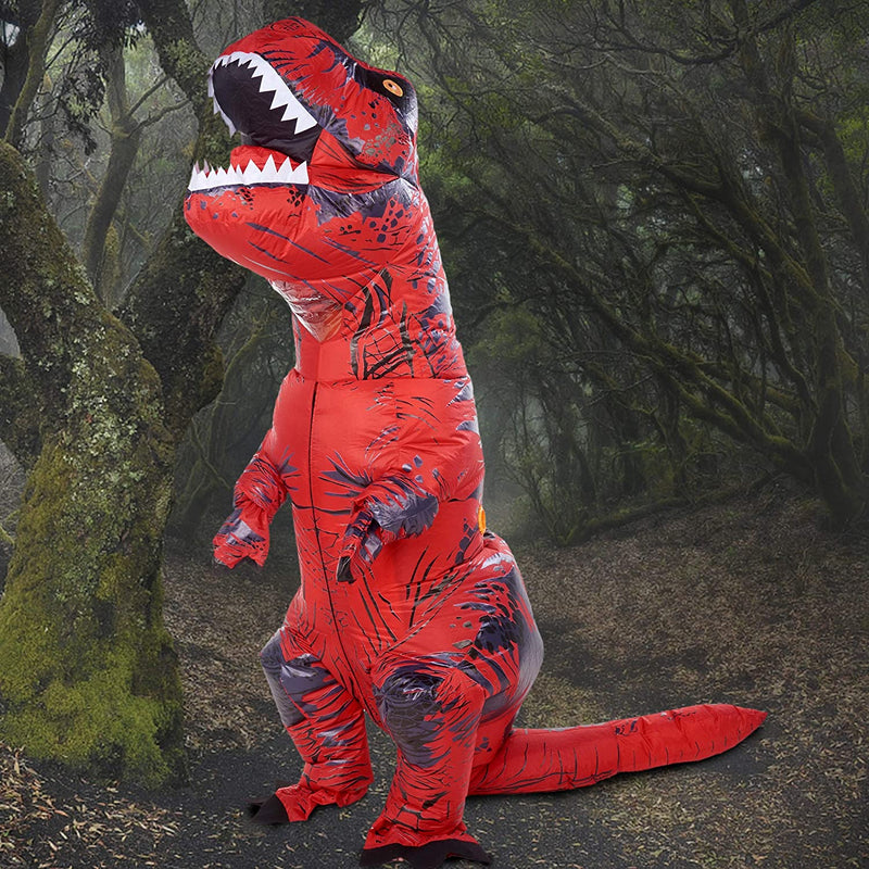 ATDAWN Inflatable Dinosaur Costume, Giant T-Rex Red Inflatable Halloween Cosplay Costume for Adults, Blow up Costume  ATDAWN   
