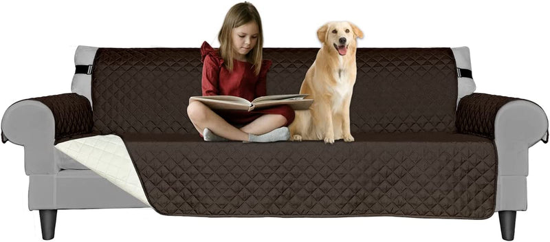 SPECILITE Oversized Couch Cover, XL 78" Seat Width, Stain Resistant Large Sofa Slipcover Reversible Quilted Washable Furniture Protector for Pets Dogs Cats Kids Children - Dark Blue,1 Piece Home & Garden > Decor > Chair & Sofa Cushions SPECILITE Chocolate 78" 