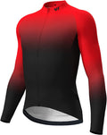 Lo.Gas Cycling Jersey Men Long Sleeve Bike Shirt Full Zip with Pockets Moisture Wicking Bicycle Clothes Sporting Goods > Outdoor Recreation > Cycling > Cycling Apparel & Accessories Lo.gas 08 Gradient Red (Fleece Inner) XX-Large 