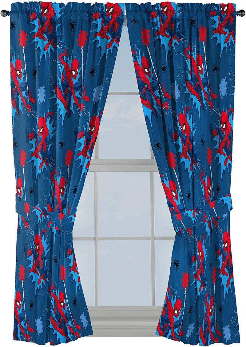 Marvel Avengers Blue Circle Microfiber Curtain Panel Pair with Tiebacks Set, 84 Inches Wide (42 Inches/Panel) 63 Inches Long Home & Garden > Decor > Window Treatments > Curtains & Drapes Jay Franco and Sons, Inc. Blue - Spiderman 63 Inch 