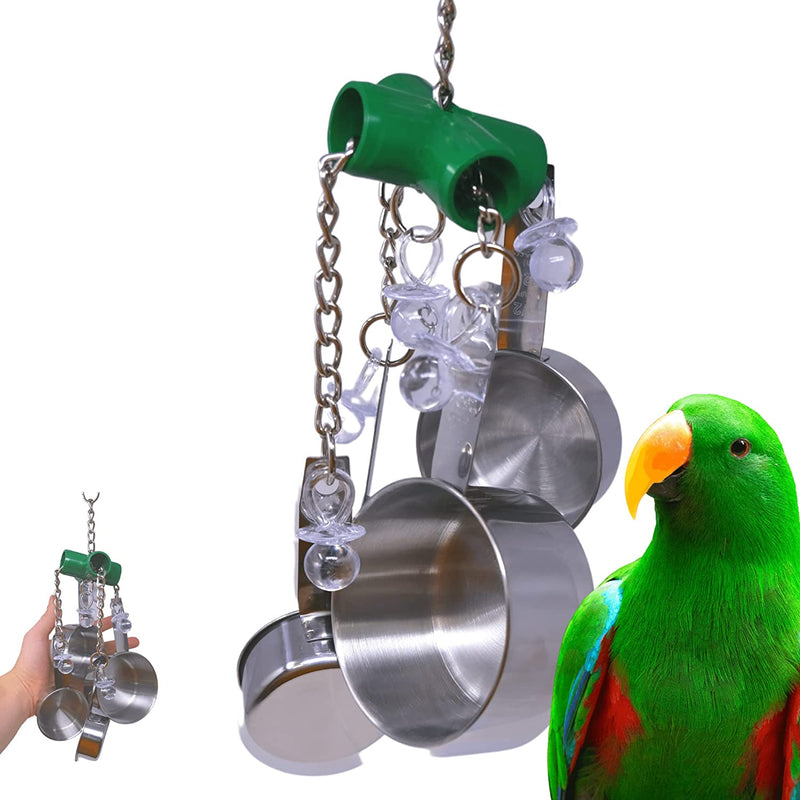 Bonka Bird Toys Clacker Colorful Durable Stainless Steel Pullable Parrot Macaw African Grey Cockatoo (Single Clacker, Green) Animals & Pet Supplies > Pet Supplies > Bird Supplies > Bird Toys Bonka Bird Toys Green Single Clacker 