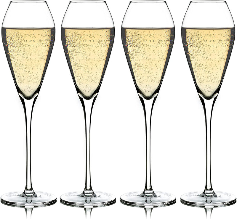 Greenline Goods Champagne Flutes Glasses - 5.75 Oz Wine and Mimosa Glassware Set - Stemmed Drinkware for Weddings or Modern Bar