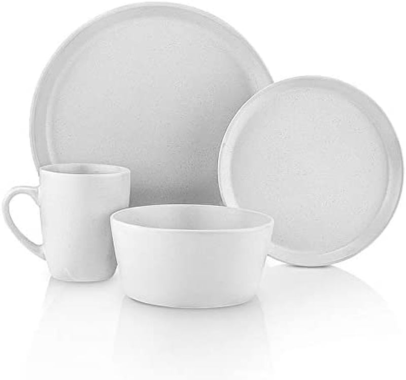 Stone Lain 32 Piece Stoneware round Dinnerware Set, Service for 8, White Speckled Home & Garden > Kitchen & Dining > Tableware > Dinnerware Stone Lain   