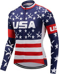Weimostar Men'S Cycling Jersey Winter Thermal Fleece Long Sleeve Biking Shirts Breathable Sporting Goods > Outdoor Recreation > Cycling > Cycling Apparel & Accessories Weimostar Us Flag 4X-Large 