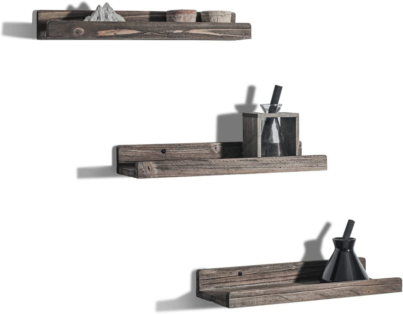 Freezing Point Set of 2 Natural Wood 4Inch Small Wall Shelf Mini Floating Shelves for Wall Decor Plant Display Collectibles Mounted Kitchen Bathroom Bedroom Corner Decorative Storage Tiny Stand Brown Furniture > Shelving > Wall Shelves & Ledges Freezing point Black Brown 15.5 