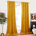 NICETOWN Blue Velvet Curtains 84 Inches, Media Movie Theater Room Decor, Sound Reducing Heavy Matt Grommet Top Solid Room Darkening Drapes for Bedroom (Set of 2, W52Xl84 Inches) Home & Garden > Decor > Window Treatments > Curtains & Drapes NICETOWN Warm Gold W52" x L108" 