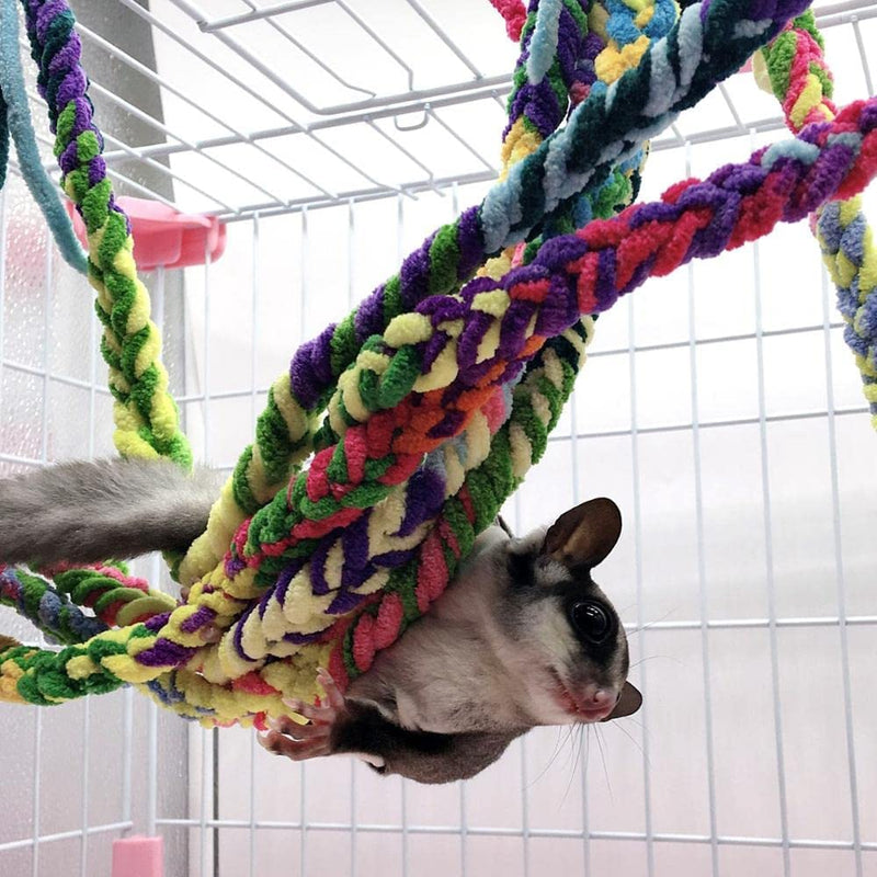 1/4 Pcs Bird Rope Perch Swing Toy Colorful Hamster Climbing Rope Toys Hanging Perch Hanging Toy for Pet Cage Accessories(1Pc) Animals & Pet Supplies > Pet Supplies > Bird Supplies > Bird Cages & Stands WKYUNJIN   