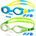 Elimoons 2Pack Kids Goggles for Swimming Age 3-15,Kids Swim Goggles with Nose Cover No Leaking Anti-Fog Waterproof