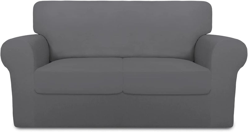 Purefit 4 Pieces Super Stretch Chair Couch Cover for 3 Cushion Slipcover – Spandex Non Slip Soft Sofa Cover for Kids, Pets, Washable Furniture Protector (Sofa, Brown) Home & Garden > Decor > Chair & Sofa Cushions PureFit Grey Medium 