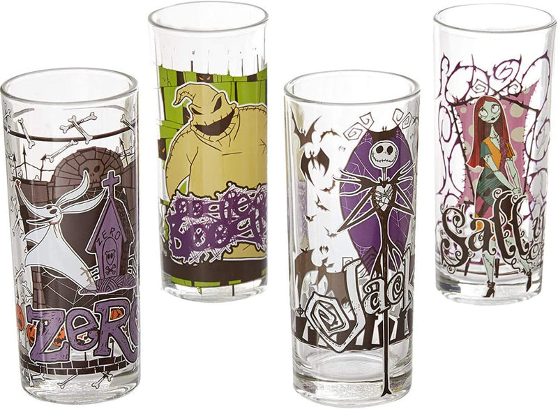 Silver Buffalo Nightmare before Christmas Splatter Characters 4Pc Mini Glass Set, 1.5 Ounces Home & Garden > Kitchen & Dining > Tableware > Drinkware Silver Buffalo 10oz Character Portraits  