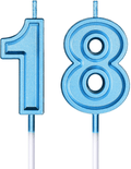 18th Birthday Candles Cake Numeral Candles Happy Birthday Cake Candles Topper Decoration for Birthday Party Wedding Anniversary Celebration Supplies (Black) Home & Garden > Decor > Home Fragrances > Candles Syhood Blue  