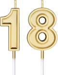 18th Birthday Candles Cake Numeral Candles Happy Birthday Cake Candles Topper Decoration for Birthday Party Wedding Anniversary Celebration Supplies (Blue) Home & Garden > Decor > Home Fragrances > Candles Syhood Gold  