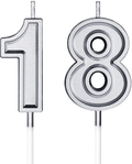 18th Birthday Candles Cake Numeral Candles Happy Birthday Cake Candles Topper Decoration for Birthday Party Wedding Anniversary Celebration Supplies (Gold) Home & Garden > Decor > Home Fragrances > Candles Syhood Silver  