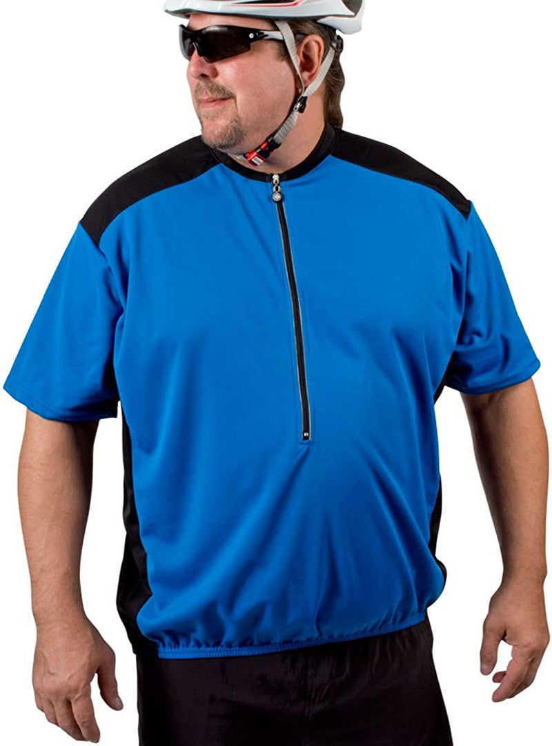 Aero Tech Big Man'S Colossal Cycling Jersey - Extended Size Loose Fitting Bike Jersey Sporting Goods > Outdoor Recreation > Cycling > Cycling Apparel & Accessories Aero Tech Designs Royal Blue 4X-Large 