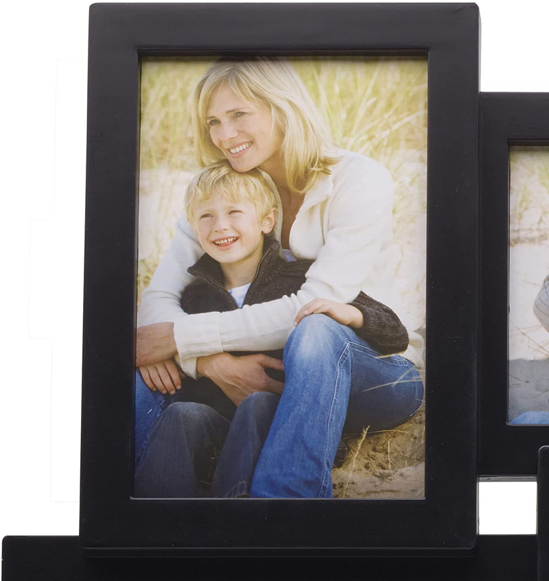 Melannco 18 x 18 Inch 9 Opening Photo Collage Frame, Displays Four 4x6 and Five 6x4 Inch Photos, Black