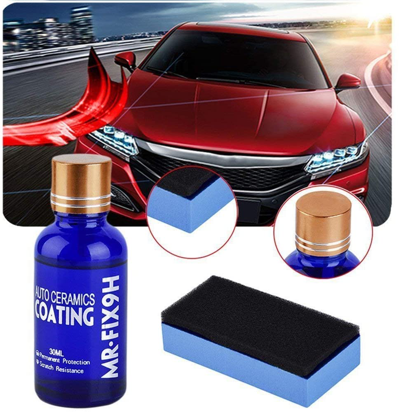 Malcm High Gloss Ceramic Car Coating Kit, Anti-scratch Car Polish Exterior Care Paint Sealant 9H Hardness 30ML (1Pcs)  Malcm   