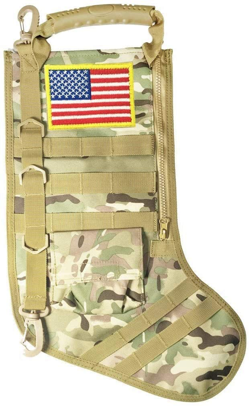 SPEED TRACK Tactical Christmas Xmas Stocking W/Handle, Perfect Mantel Decoration, Gift for Veterans Military Patriotic and Outdoorsy People (CP Camouflage) Home & Garden > Decor > Seasonal & Holiday Decorations& Garden > Decor > Seasonal & Holiday Decorations SPEED TRACK   