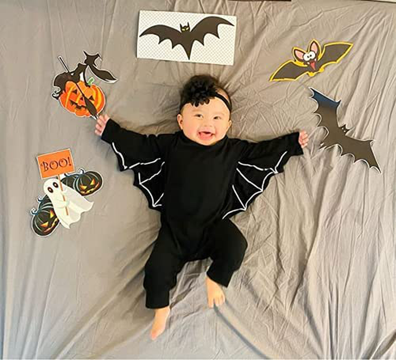 My First Halloween Outfit Newborn Baby Boy Cosplay Clothes Infant Bat Clothes Hoodie Romper Playsuit Jumpsuits