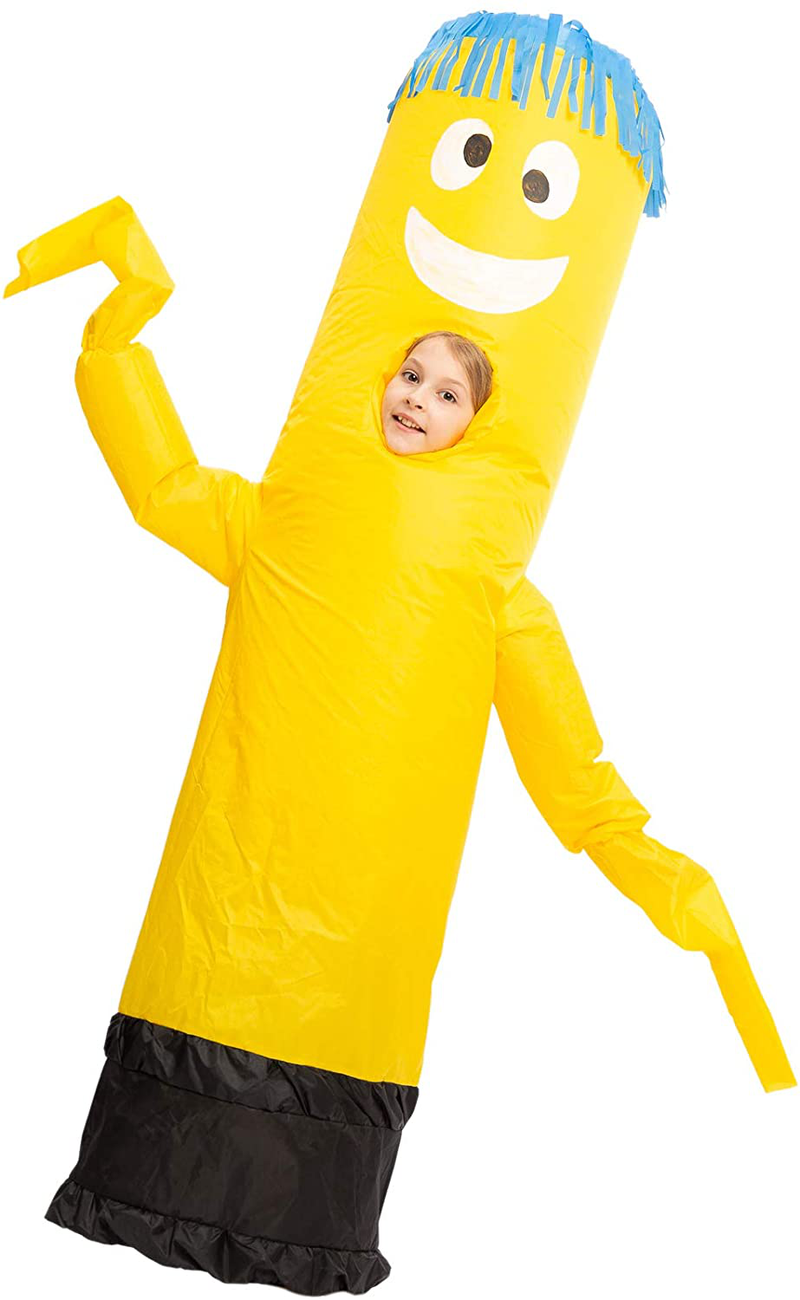 Spooktacular Creations Inflatable Costume Tube Dancer Wacky Waiving Arm Flailing Halloween Costume Child Size Apparel & Accessories > Costumes & Accessories > Costumes Joyin Inc Yellow  