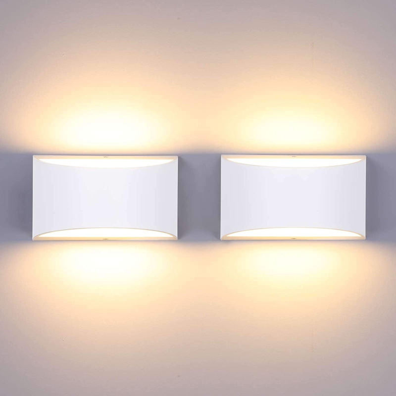 Lightess Dimmable Wall Sconce Set of 2 Modern LED Wall Sconce Lamps 12W Indoor up down Wall Mount Light Fixture for Bedroom Living Room Hallway, Warm White